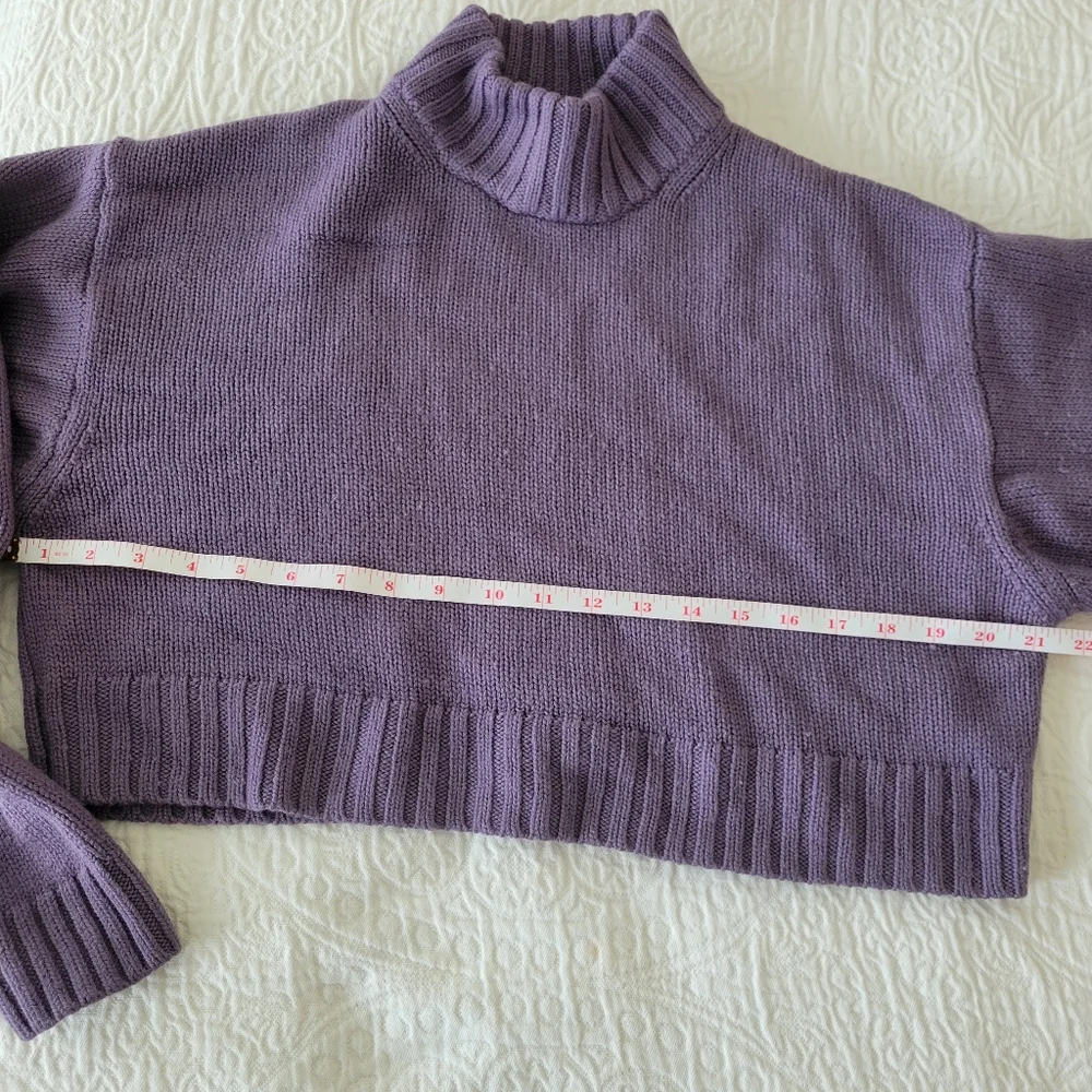 Wilfred 100% Merino Wool Purple Turtleneck Sweater - Picture 4 of 6